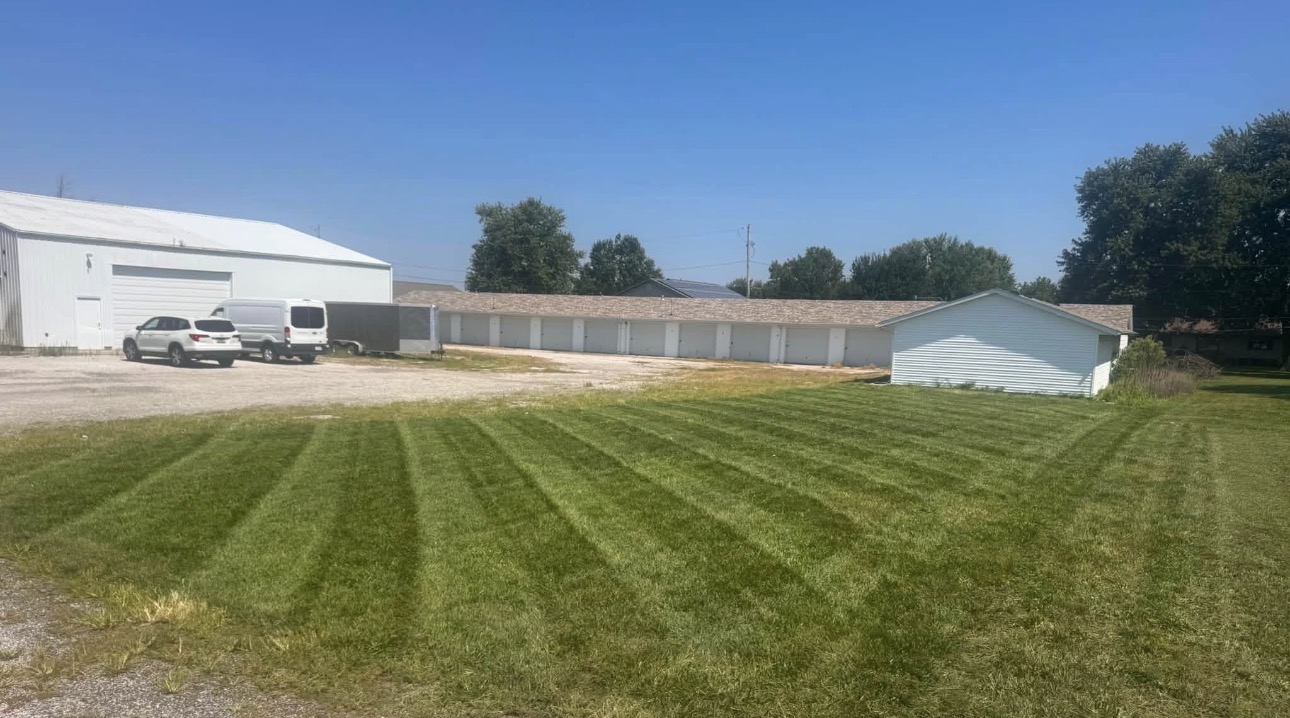 Wide property finished with straight mowing stripes